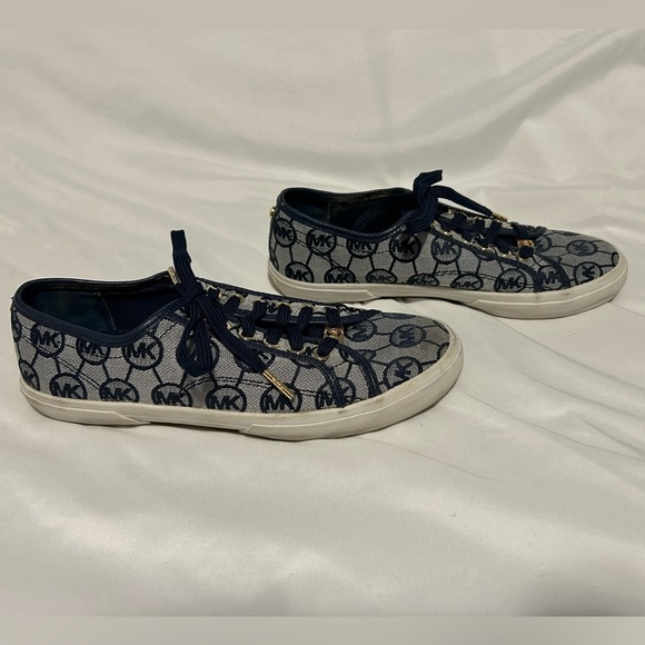 Michael Kors Boerum Navy Monogram Sneakers - size 8 MK - Picture 3 of 9